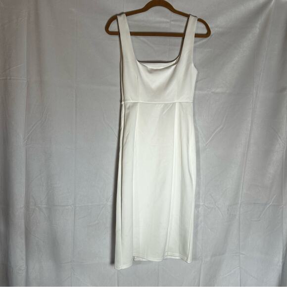 Showpo. Mini Love Dress White Sleeveless Square Neck Size 8 - Picture 2 of 7
